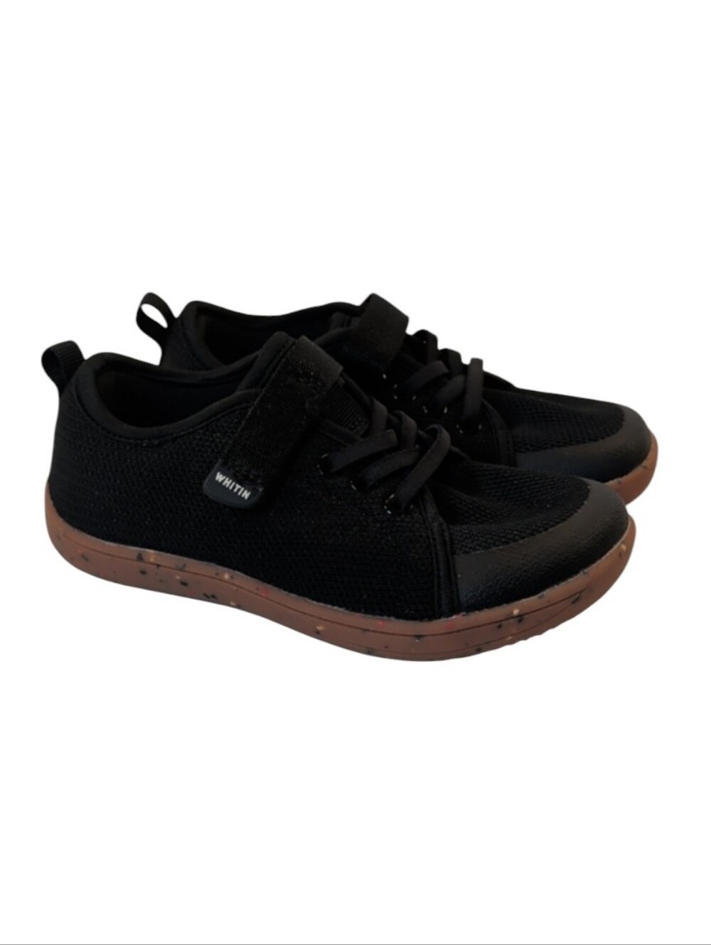 WHITIN Kids' Barefoot Sneakers Black with Brown Speckled Sole Size EU 31